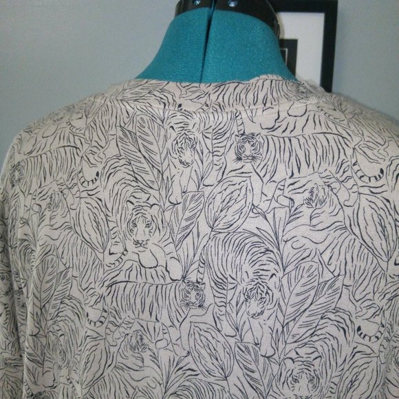 Alfani Oversized Tiger Print Loungewear Top Sz XL - Picture 10 of 11